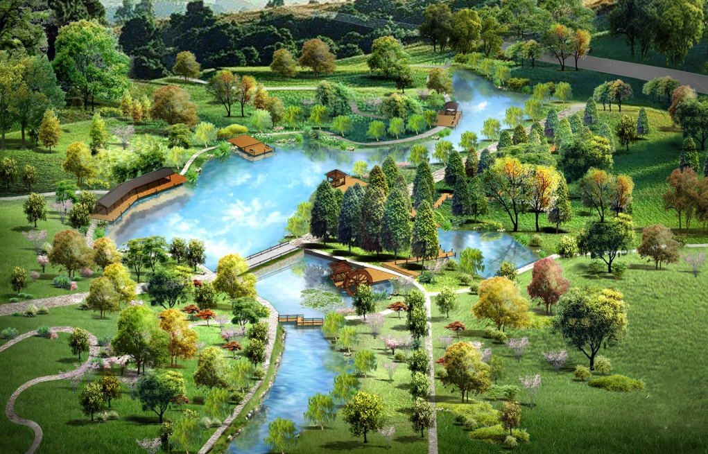园林景观人造草坪设计效果图片